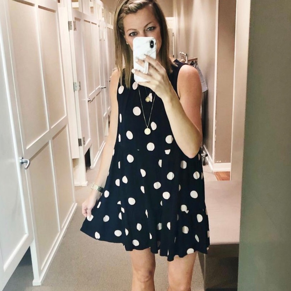 Navy and pink swing dress